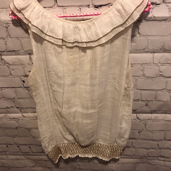 Mine size large cream sleeveless blouse - Picture 4 of 5